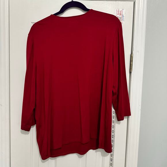 Chicos ultimate tee blouse shirt top Basics holiday red size XL 3 - Picture 4 of 5